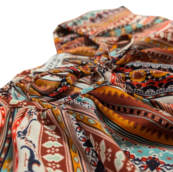 Liverpool LA Petal Sleeve Top Woven - Vibrant Festival Boho Chic Size S - Picture 4 of 10